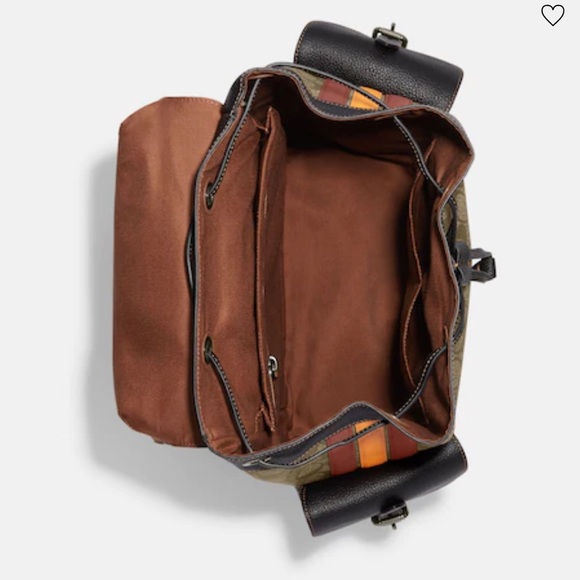 Coach Hudson Backpack In Signature Canvas With Varsity Stripe - Picture 10 of 12